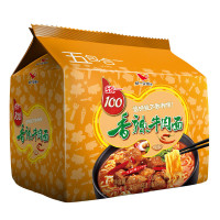 统一(GS)100香辣牛肉面方便面香辣味(五合一 )100g*5袋装汤面