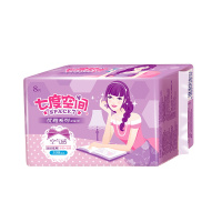 七度空间(SPACE 7)优雅系列姨妈巾超薄净爽338mm超长夜用8片装卫生巾