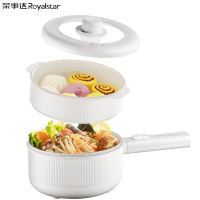 荣事达(Royalstar)电煮锅家用多功能宿舍泡面电火锅蒸煮煎炒锅电热锅小电锅电炒锅带蒸笼 DZG16A机械+蒸笼