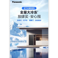 松下(Panasonic)NR-D521CG-S 510升 十字对开门 一级变频风冷 -3℃微冻保鲜全自动制冰 钛灰银