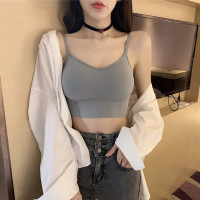 苏芈春季性感带胸垫内搭修身显瘦百搭外穿吊带小背心打底短款上衣女潮