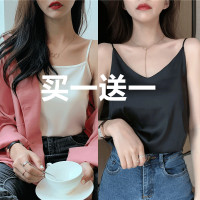 苏芈真丝吊带背心女春夏洋气大码胖mm性感宽松外穿小西装内搭打底上衣