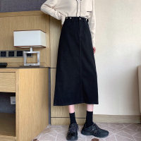 苏芈牛仔半身裙女春秋韩版大码胖mm学生显瘦中长款过膝包臀高腰a字裙