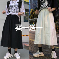 苏芈春秋2020新款大码胖mm工装半身裙女学生复古a字高腰百褶裙ins潮夏