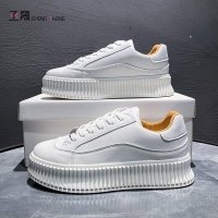 厚底增高小白鞋女2021年春季新款休闲女鞋韩版小个子松糕底饼干鞋