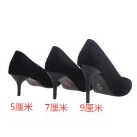 高跟鞋女细跟学校学生上班鞋单鞋夏款黑鞋办公室鞋法式小高跟
