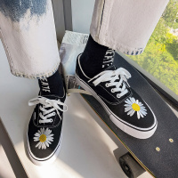 权志龙同款小雏菊帆布鞋男潮流情侣低帮韩版百搭板鞋男生休闲布鞋