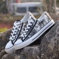 秋季帆布鞋男韩版学生百搭原宿风潮鞋英伦低帮布鞋休闲板鞋男球鞋