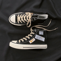 夏季男鞋子男潮鞋高帮帆布鞋男潮流百搭布鞋子男士休闲鞋男生板鞋