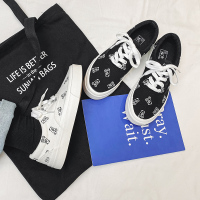 小熊帆布鞋女学生百搭韩版ulzzang原宿风ins板鞋2021新款春季布鞋