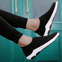 2020新款男鞋春季透气帆布鞋青年运动休闲鞋韩版袜子鞋懒人驾车鞋