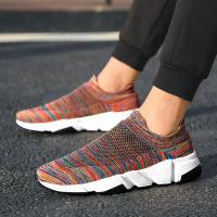 袜子鞋男士春季透气休闲鞋个性韩版帆布鞋夏季百搭套脚网面潮鞋男