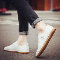 2021新款夏季透气精神小伙男鞋子网红豆豆鞋潮流百搭白鞋小白潮鞋