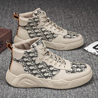 2020新款秋冬季百搭男鞋子韩版潮流潮牌板鞋高帮休闲网红迷彩潮鞋