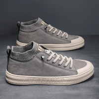 男鞋春夏季青少年潮流运动休闲百搭高帮平底板鞋学生中帮袜子潮鞋