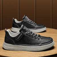 2021年春季新款黑色小皮鞋男鞋子英伦风商务休闲皮鞋男士潮鞋板鞋