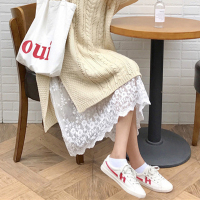 新款韩版秋冬内搭打底裙蕾丝中长款无袖吊带背心宽松大码连衣裙夏