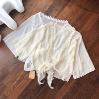 配吊带裙子的小外套女防晒衣2019新款超仙女开衫夏季外搭披肩短款