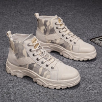 马丁靴男英伦风男鞋夏季透气百搭靴子高帮工装靴帆布中帮短靴