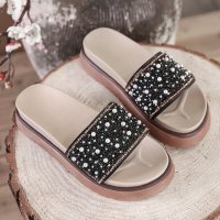 2021新款网红拖鞋女夏时尚百搭外穿松糕厚底一字拖水钻凉拖沙滩鞋