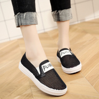 夏季新款老北京布鞋女鞋透气网面小白鞋平底休闲鞋学生女网鞋