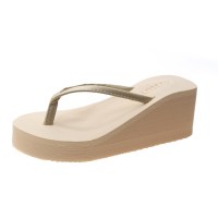 人字拖女厚底夏时尚网红高跟拖鞋夹脚沙滩海边外穿坡跟凉拖鞋