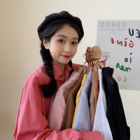 苏芈纯色衬衫女设计感复古港味衬衣2021新款春季秋盐系内搭叠穿上衣