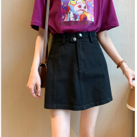 苏芈黑色半身裙女2021年新款设计感高腰显瘦a字裙学生百搭包臀短裙潮