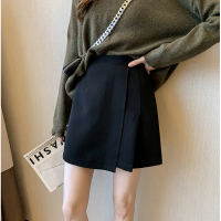 苏芈半身裙女2021新款高腰显瘦a字裙chic不规则包臀裙黑色短裙子