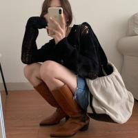 苏芈我是不是破的~是小细节哦！慵懒镂空罩衫针织空调衫女