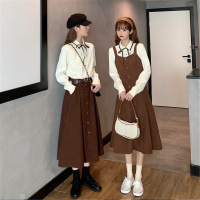 苏芈2021年春季新款洋气名媛气质温柔风闺蜜姐妹连衣裙子两件套装女