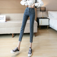 苏芈女士牛仔裤紧身弹力显瘦显高八分裤女小个子高腰小脚裤春秋九分裤