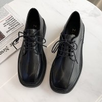 苏芈软底小皮鞋女英伦2021新款春秋百搭学生日系jk平底单鞋黑色上班鞋