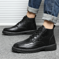 苏芈春季马丁靴男英伦风男靴高帮皮鞋子工装靴潮百搭韩版短靴中帮皮靴