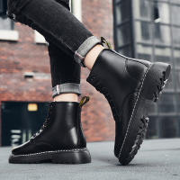 苏芈春季中帮马丁靴男英伦风高帮皮鞋潮百搭男靴子韩版工装靴增高短靴