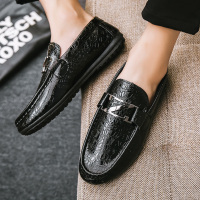 苏芈春季皮面豆豆鞋男士韩版潮流休闲皮鞋社会精神小伙一脚蹬懒人男鞋