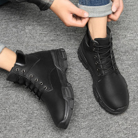 苏芈春季马丁靴男高帮工装靴英伦风百搭潮流黑色男靴子韩版潮中帮短靴