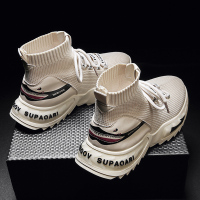 苏芈高帮鞋男春季韩版潮流百搭男士运动袜子鞋秋男鞋潮牌机能风小白鞋