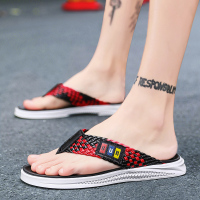 苏芈人字拖男2021新款夏季室外皮拖韩版潮流个性男士防滑外穿夹脚凉拖