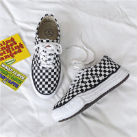 苏芈黑白棋盘溶解帆布板鞋夏季潮流百搭男鞋日系小众原创ins潮鞋厚底