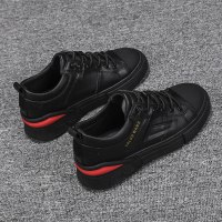 苏芈冬季男鞋2021新款潮流百搭男士休闲增高工作厨师皮鞋黑色板鞋潮鞋