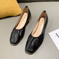 苏芈单鞋女2022年春季新款方头浅口法式简约中跟晚晚鞋百搭通勤伴娘鞋