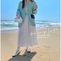 枫述写字楼 OK.FINE 棉麻质感 韩代chic 压褶 半身裙0.25KG