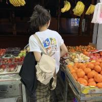 枫述Shop NO.17 工厂合作款 前后卡通 百搭显瘦 棉质T恤0.2KG