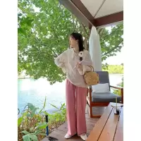 枫述韩代cici 软妹款 翻领系带点点款 百搭显瘦 衬衫0.1KG