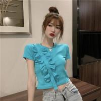 枫述短袖女装夏季2021年新款设计感小众露脐白色t恤春季网红上衣ins潮