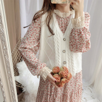 枫述淑女碎花裙连衣裙马甲两件套装裙春装2021新款文艺长裙气质仙女裙