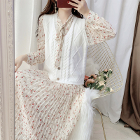 枫述甜美小清新碎花雪纺连衣裙春装2021年新款淑女文艺长裙气质仙女裙