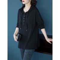 枫述女上衣2021年新款大码女装春装卫衣胖mm中长款显瘦宽松春秋打底衫