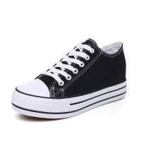 2021新款春夏季内增高帆布鞋女厚底休闲女鞋子韩版松糕底板鞋百搭